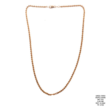 9KT Yellow Gold Curb Chain 5.00GM – Lightweight Classic Gold Chain
