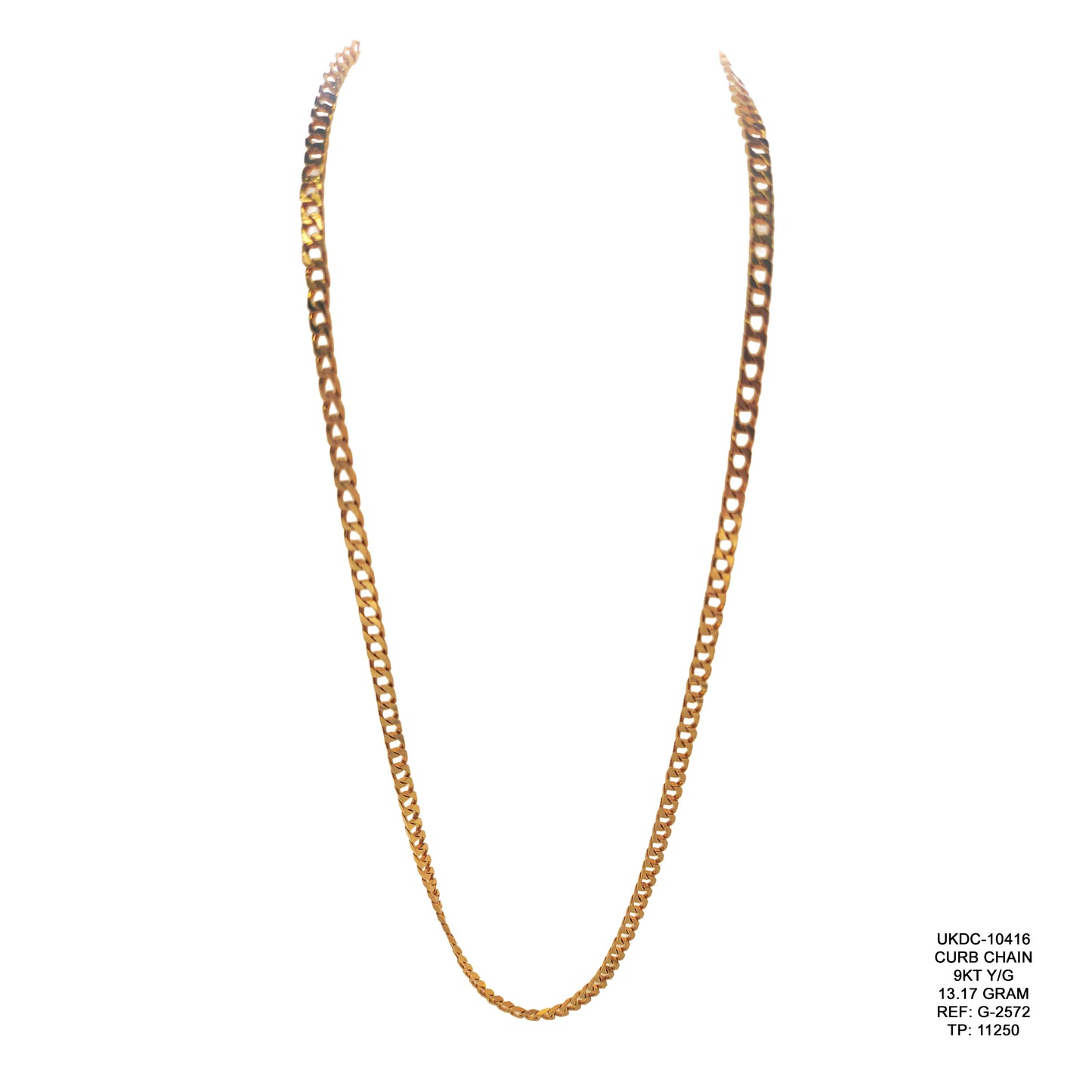 9KT Yellow Gold Curb Chain 13.17GM – Stylish Classic Gold Chain