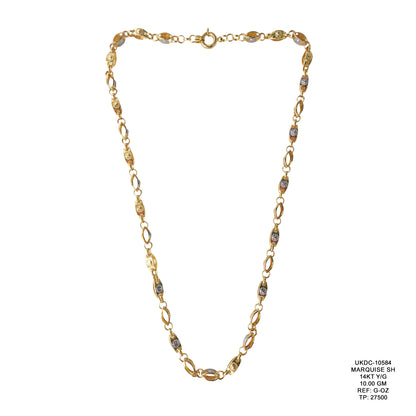 14KT Yellow Gold Marquise Design Chain 10.00GM – Elegant Luxury Gold Chain
