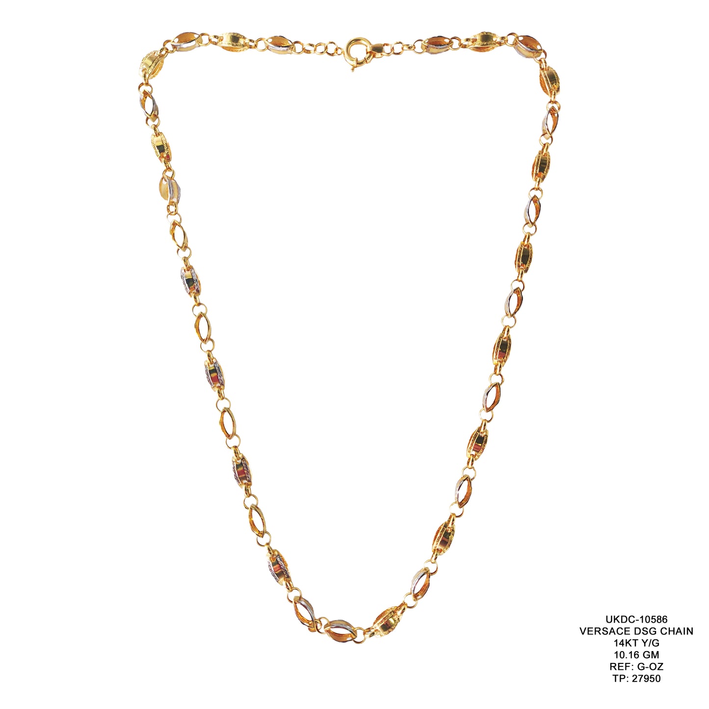 14KT Yellow Gold Versace Design Chain 10.16GM – Luxury Designer Gold Chain