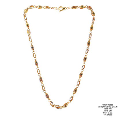 14KT Yellow Gold Versace Design Chain 10.16GM – Luxury Designer Gold Chain