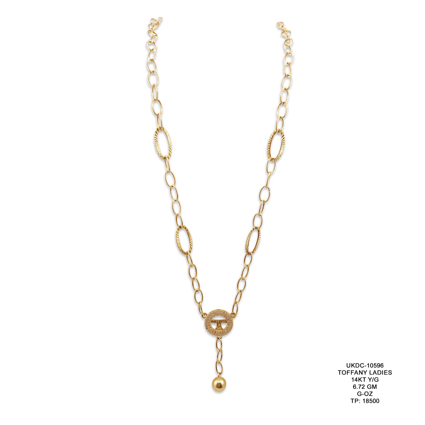 14KT Yellow Gold Tiffany Style Ladies Necklace 6.72GM – Elegant Designer Inspired Gold Jewellery