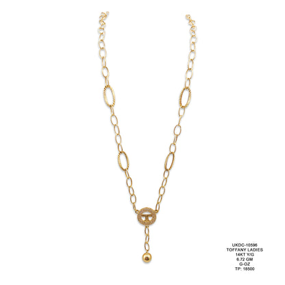 14KT Yellow Gold Tiffany Style Ladies Necklace 6.72GM – Elegant Designer Inspired Gold Jewellery