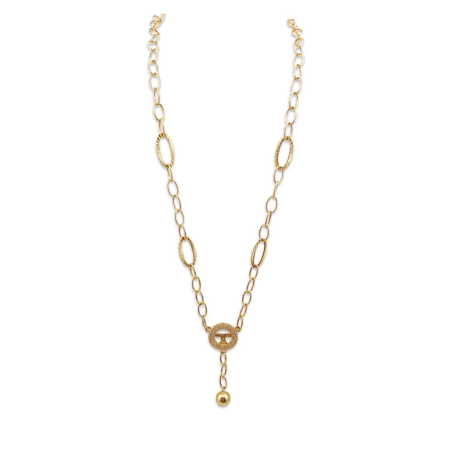 14KT Yellow Gold Tiffany Style Ladies Necklace 6.72GM – Elegant Designer Inspired Gold Jewellery