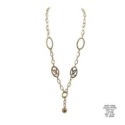 14KT Yellow Gold Designer Louis Vuitton Style Chain 7.27GM – Luxury Fashion Gold Jewellery