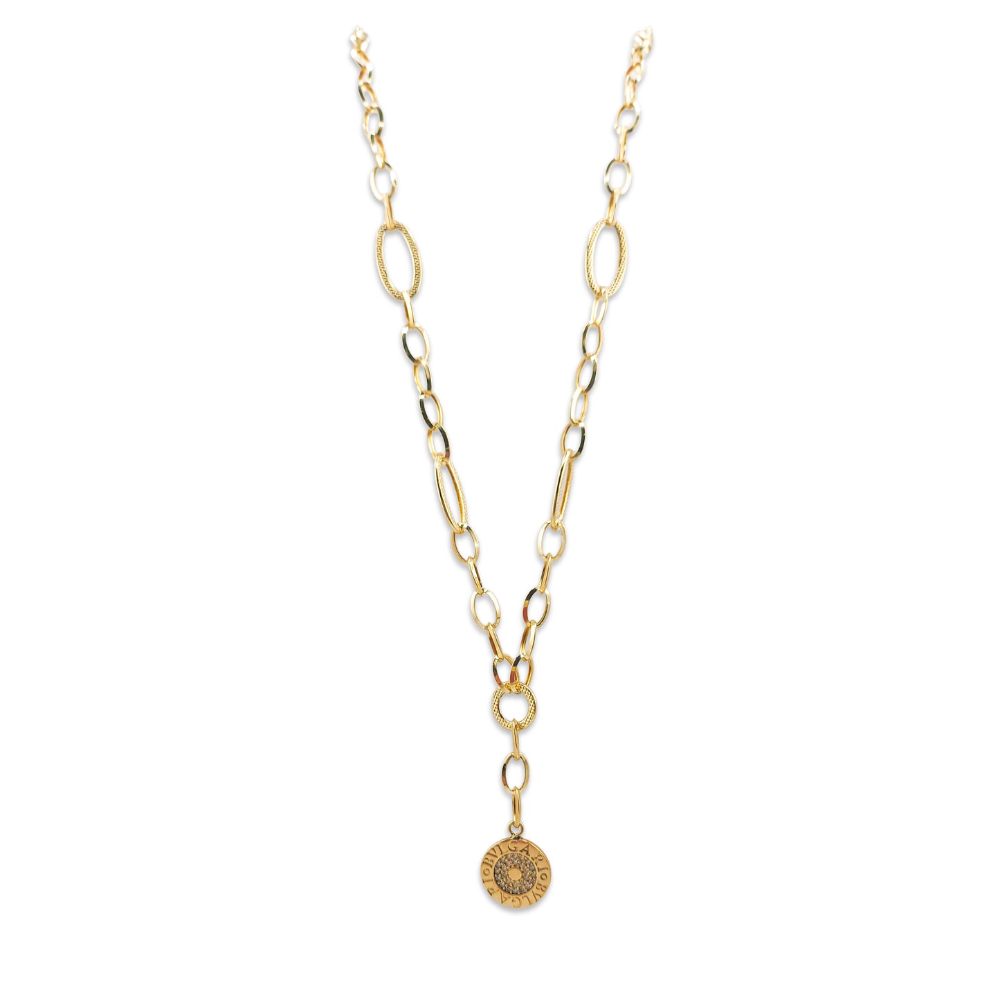 14KT Yellow Gold Bulgari Style Necklace 7.09GM – Luxury Designer Inspired Gold Necklace