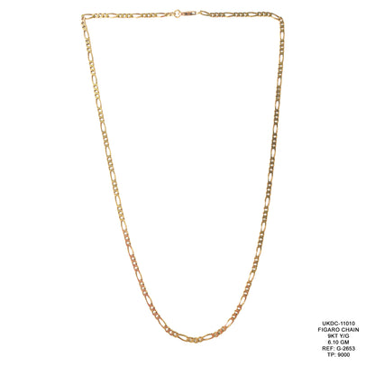 9KT Yellow Gold Figaro Chain 6.10GM – Elegant Lightweight Figaro Gold Chain
