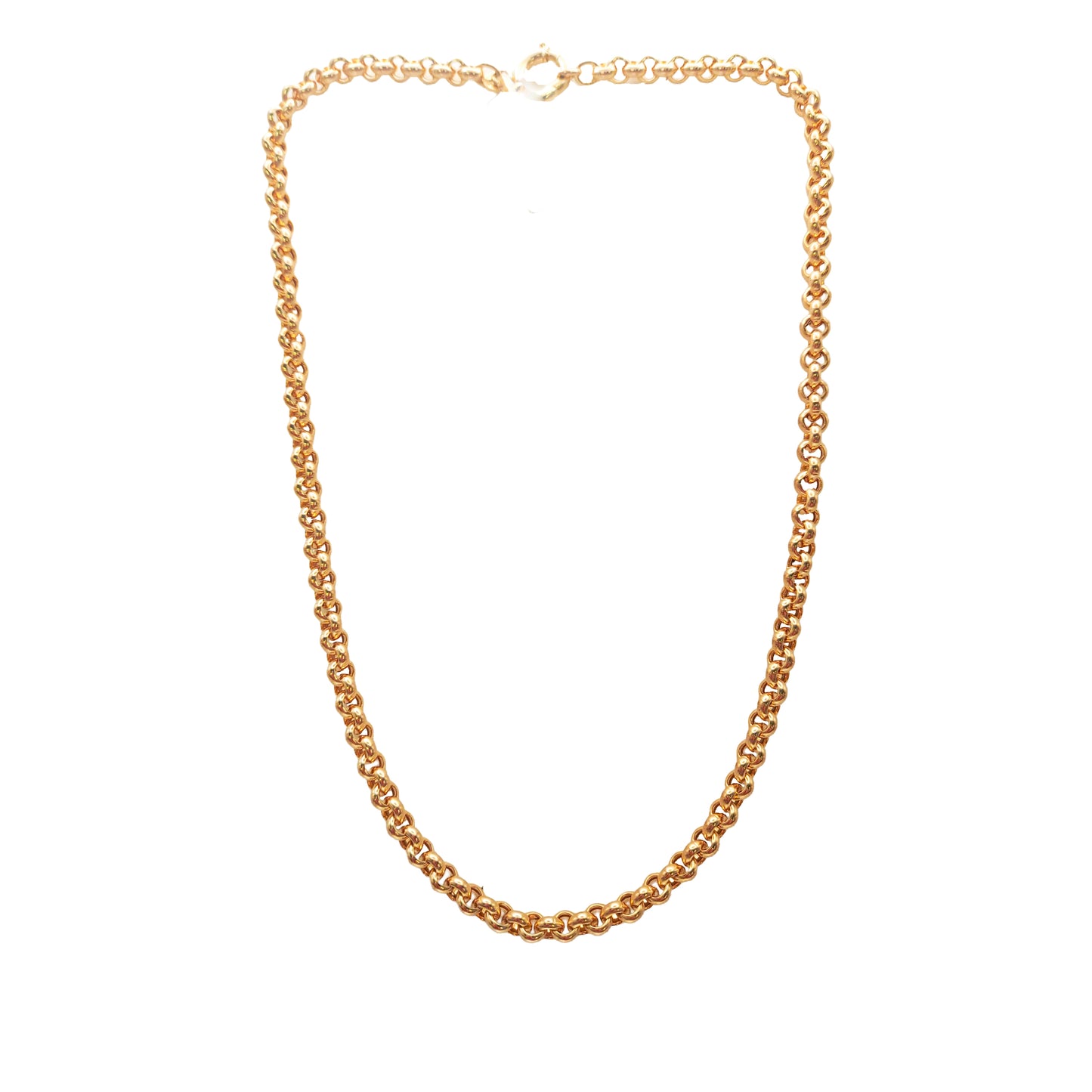 9KT Yellow Gold Round Link Belcher Chain 14.00GM – Classic Luxury Gold Chain