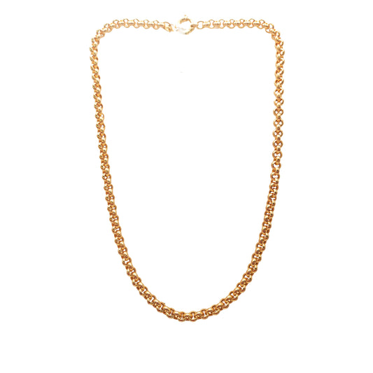 9KT Yellow Gold Round Link Belcher Chain 14.00GM – Classic Luxury Gold Chain