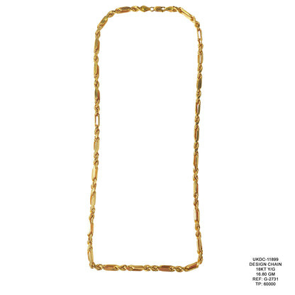 18KT Yellow Gold Designer Chain 16.80GM – Premium Luxury Gold Chain