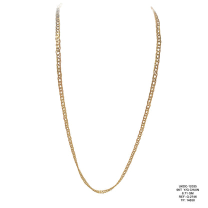 9KT Yellow Gold Chain 8.71GM – Elegant Lightweight Gold Jewellery