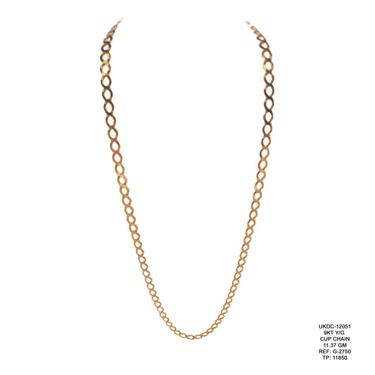 9KT Yellow Gold Cup Chain 11.37GM – Elegant Designer Gold Chain