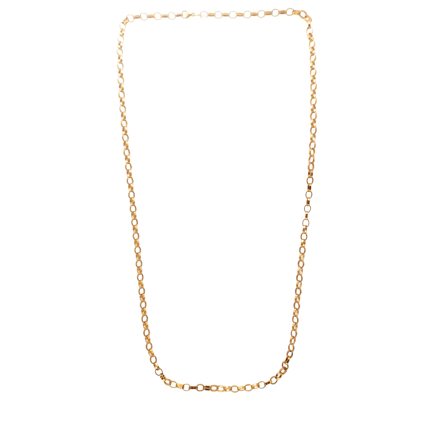 9KT Yellow Gold Oval Link Chain 24.37GM – Elegant Luxury Gold Chain