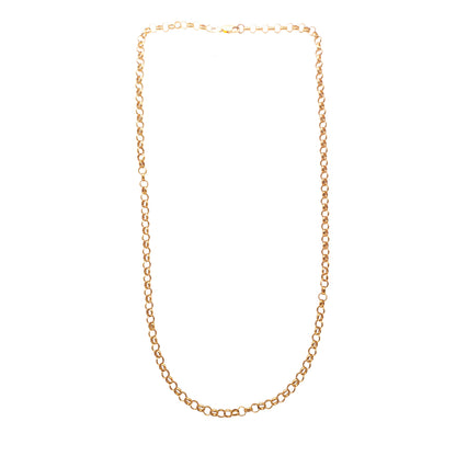 9KT Yellow Gold Round Link Belcher Chain 25.13GM – Premium Classic Gold Chain