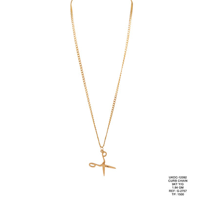 9KT Yellow Gold Curb Chain 1.84GM – Lightweight Classic Gold Chain Necklace