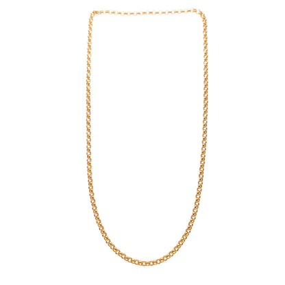 9KT Yellow Gold Round Link Belcher Chain 22.50GM – Elegant Luxury Gold Chain