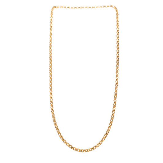9KT Yellow Gold Round Link Belcher Chain 22.50GM – Elegant Luxury Gold Chain