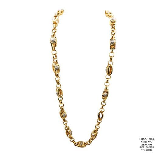 14KT Yellow Gold Chain 25.14GM – Heavy Luxury Gold Jewellery Chain