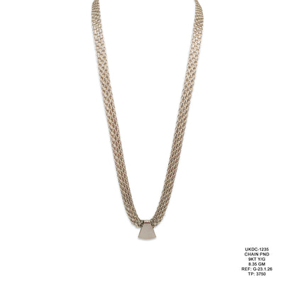 9KT Yellow Gold Chain & Pendant Set 8.35GM – Elegant Gold Necklace with Pendant