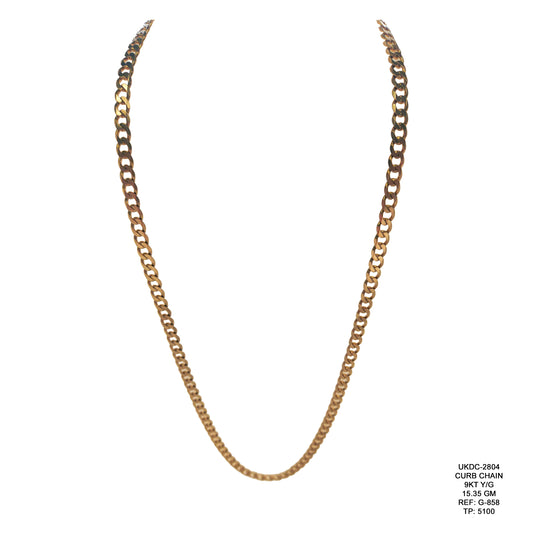 9KT Yellow Gold Curb Chain 15.35GM – Classic Luxury Gold Chain