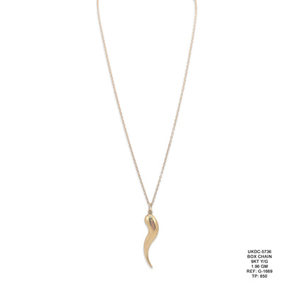 9KT Yellow Gold Box Chain 1.96GM – Lightweight Classic Gold Box Link Necklace