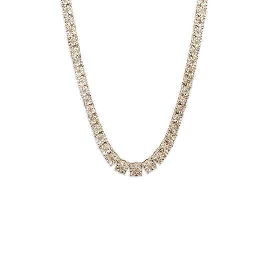 9KT White Gold Miracle Diamond Necklace 13.75GM – Elegant Diamond Style White Gold Necklace