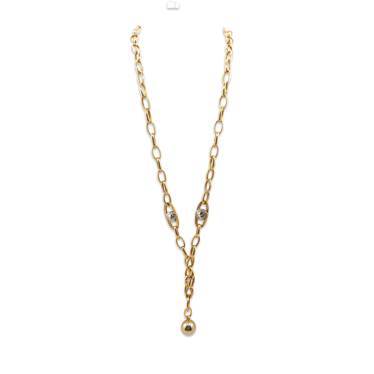 14KT Yellow Gold Versace Style Designer Necklace 10.70GM – Luxury Fashion Gold Necklace