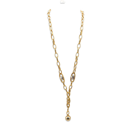 14KT Yellow Gold Versace Style Designer Necklace 10.70GM – Luxury Fashion Gold Necklace