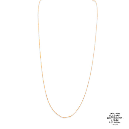 22KT Yellow Gold Box Chain 4.26GM – Premium Geometric Gold Chain Necklace