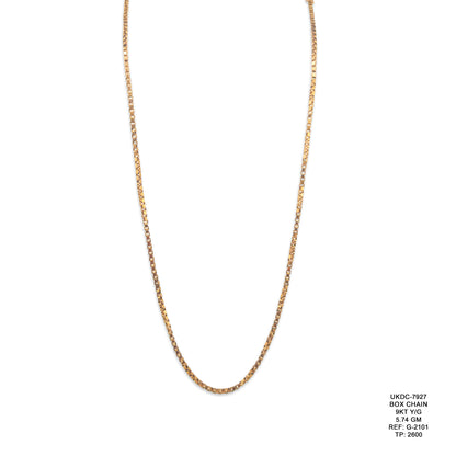 9KT Yellow Gold Box Chain 5.74GM – Elegant Gold Box Link Necklace