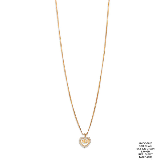 9KT Yellow Gold Box Chain 5.70GM – Classic Geometric Gold Chain Necklace