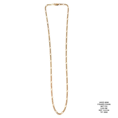 9KT Yellow Gold Figaro Chain 6.00GM – Classic Lightweight Gold Chain