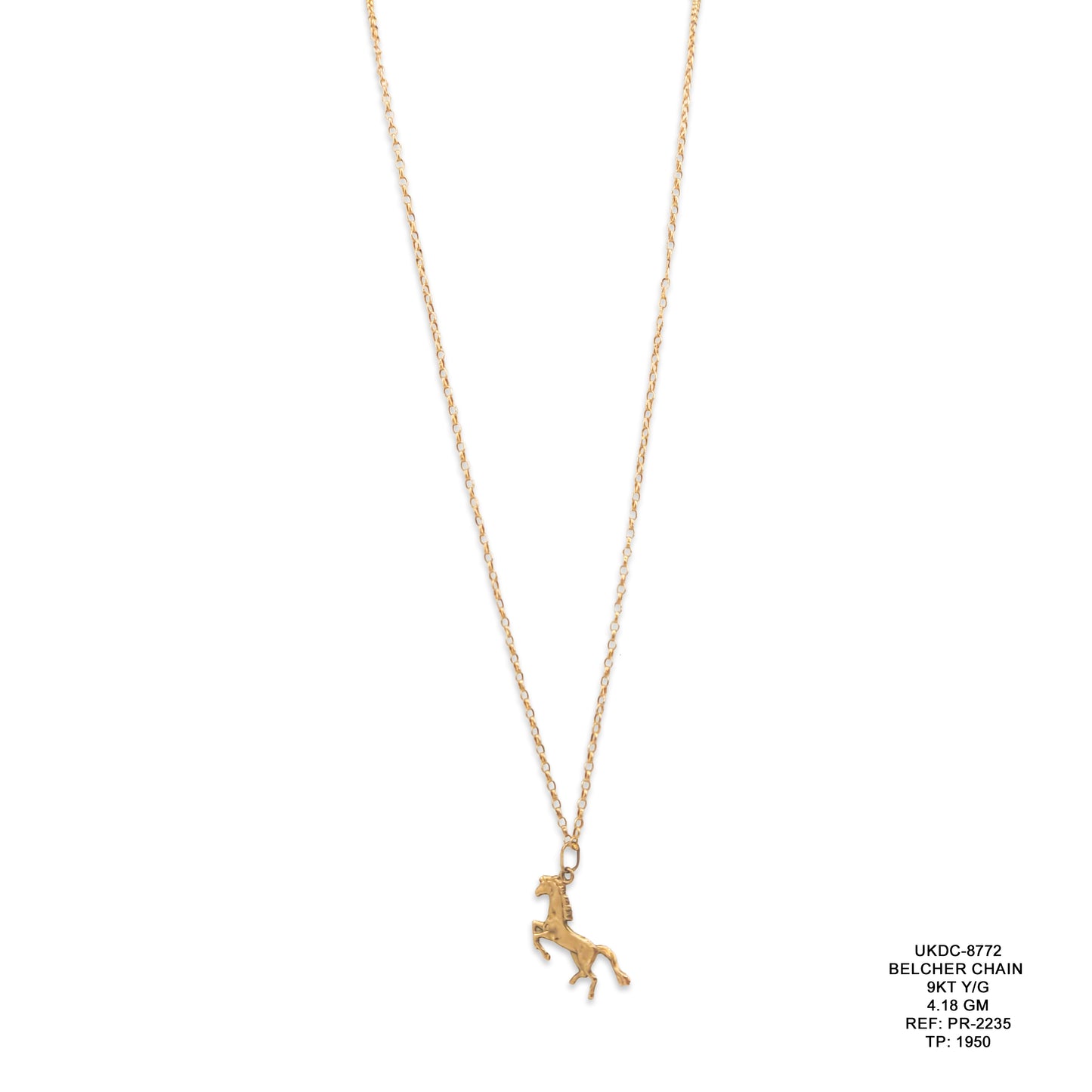 9KT Yellow Gold Belcher Chain 4.18GM – Premium Classic Belcher Link Gold Necklace