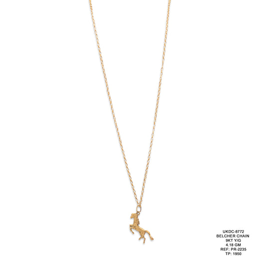 9KT Yellow Gold Belcher Chain 4.18GM – Premium Classic Belcher Link Gold Necklace