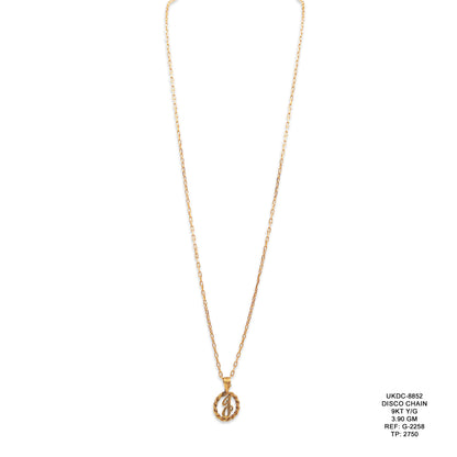 9KT Yellow Gold Disco Chain 3.90GM – Sparkling Gold Chain Necklace for Everyday Elegance