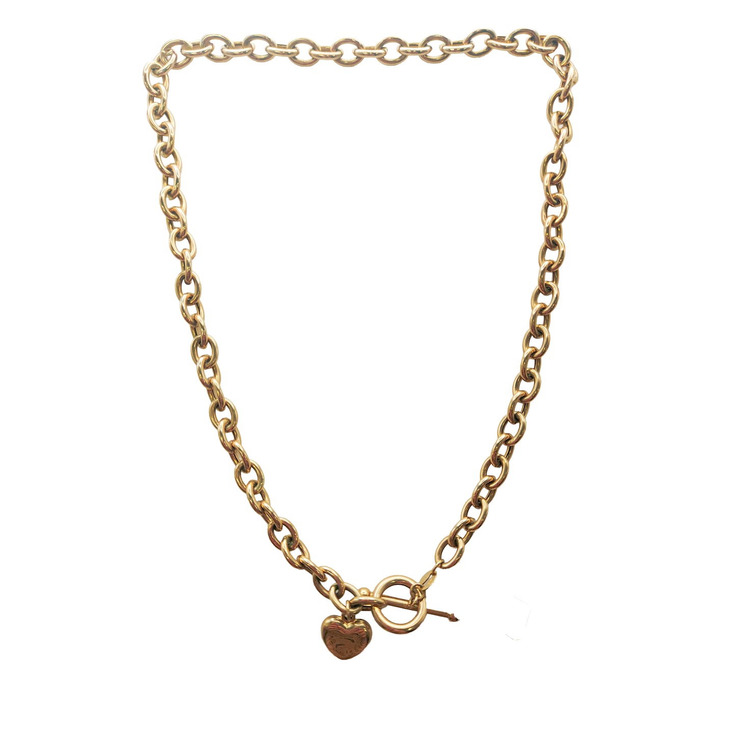 9KT Yellow Gold Heart Design Chain 15.69GM – Elegant Romantic Gold Chain