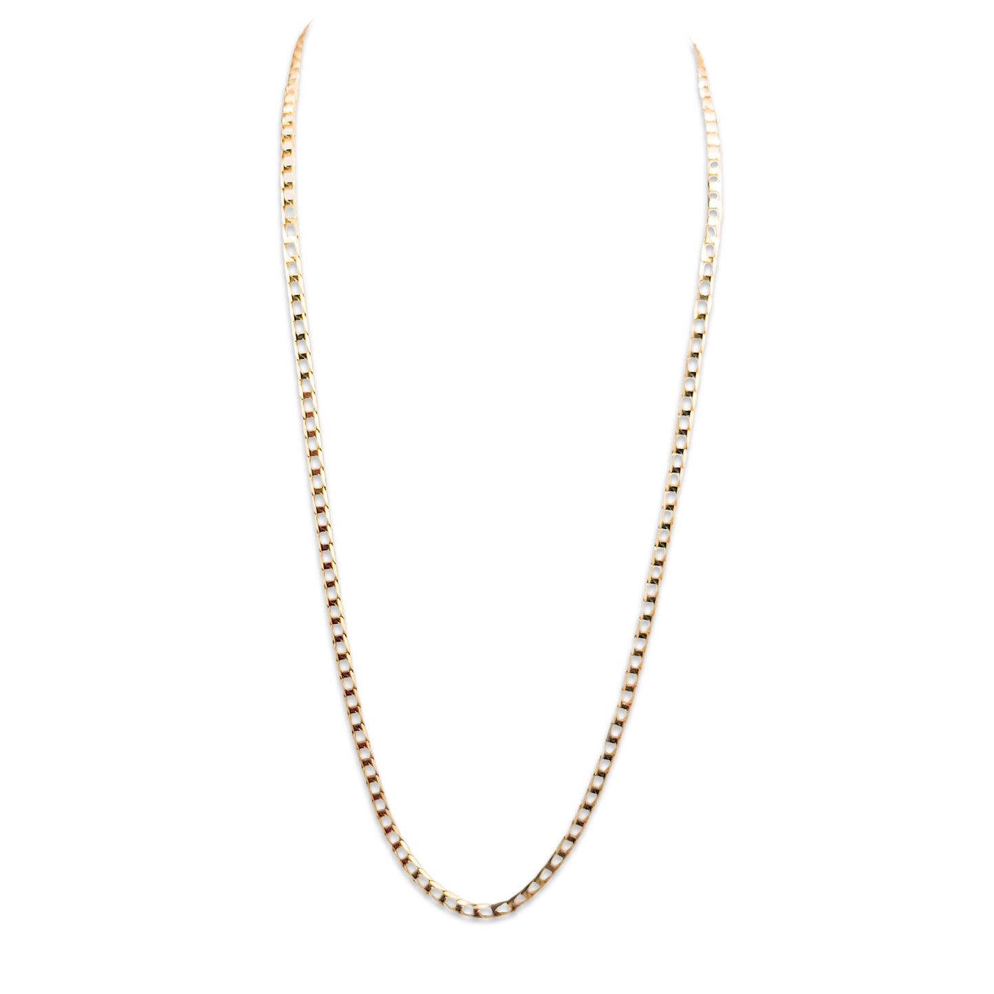 9KT Yellow Gold Square Curb Chain 4.00GM – Modern Square Link Gold Necklace