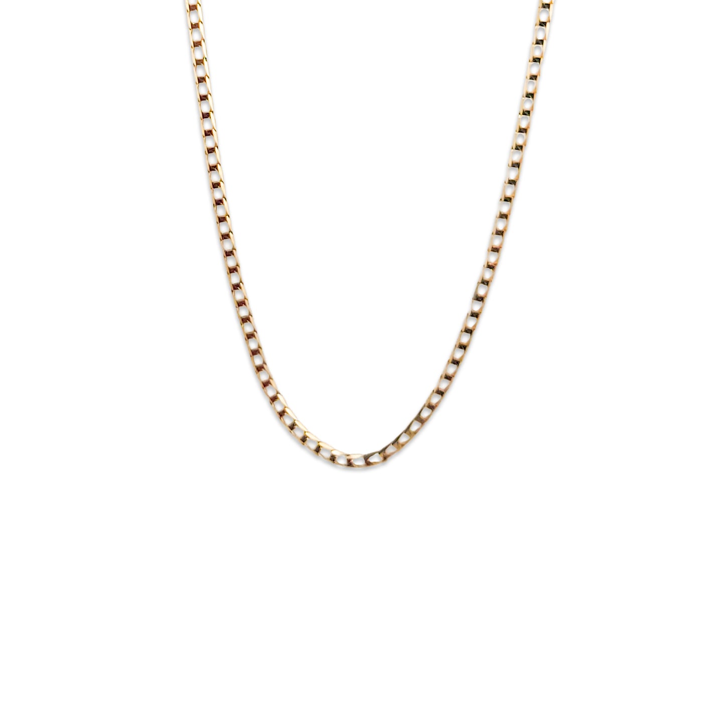 9KT Yellow Gold Square Curb Chain 4.00GM – Modern Square Link Gold Necklace