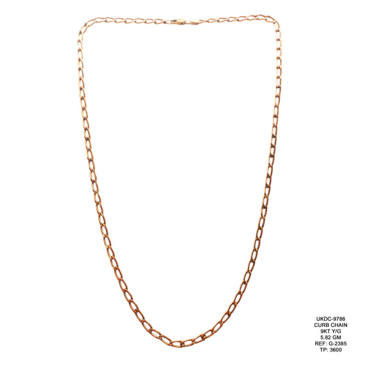 9KT Yellow Gold Curb Chain 5.82GM – Lightweight Classic Gold Chain