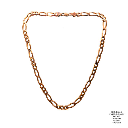 9KT Yellow Gold Figaro Chain 36.27GM – Heavy Luxury Figaro Gold Chain