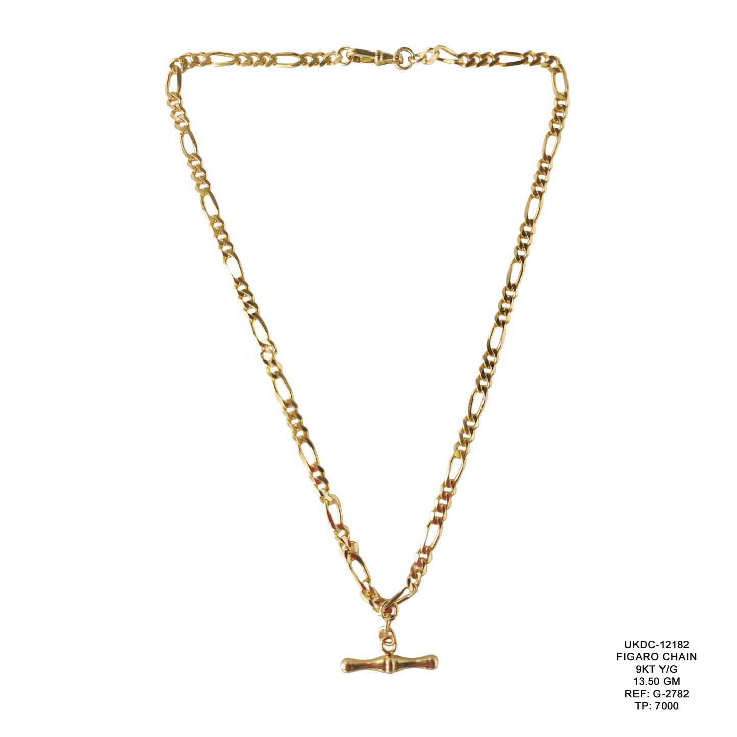 9KT Yellow Gold Figaro Chain 18.58GM – Classic Luxury Gold Chain