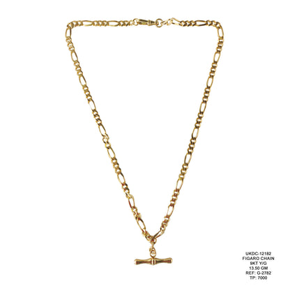 9KT Yellow Gold Figaro Chain 18.58GM – Classic Luxury Gold Chain