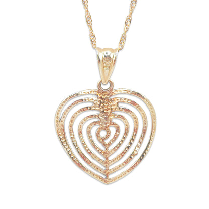 14KT Yellow Gold Heart Shape Pendant 1.86GM – Elegant Heart Gold Pendant for Women