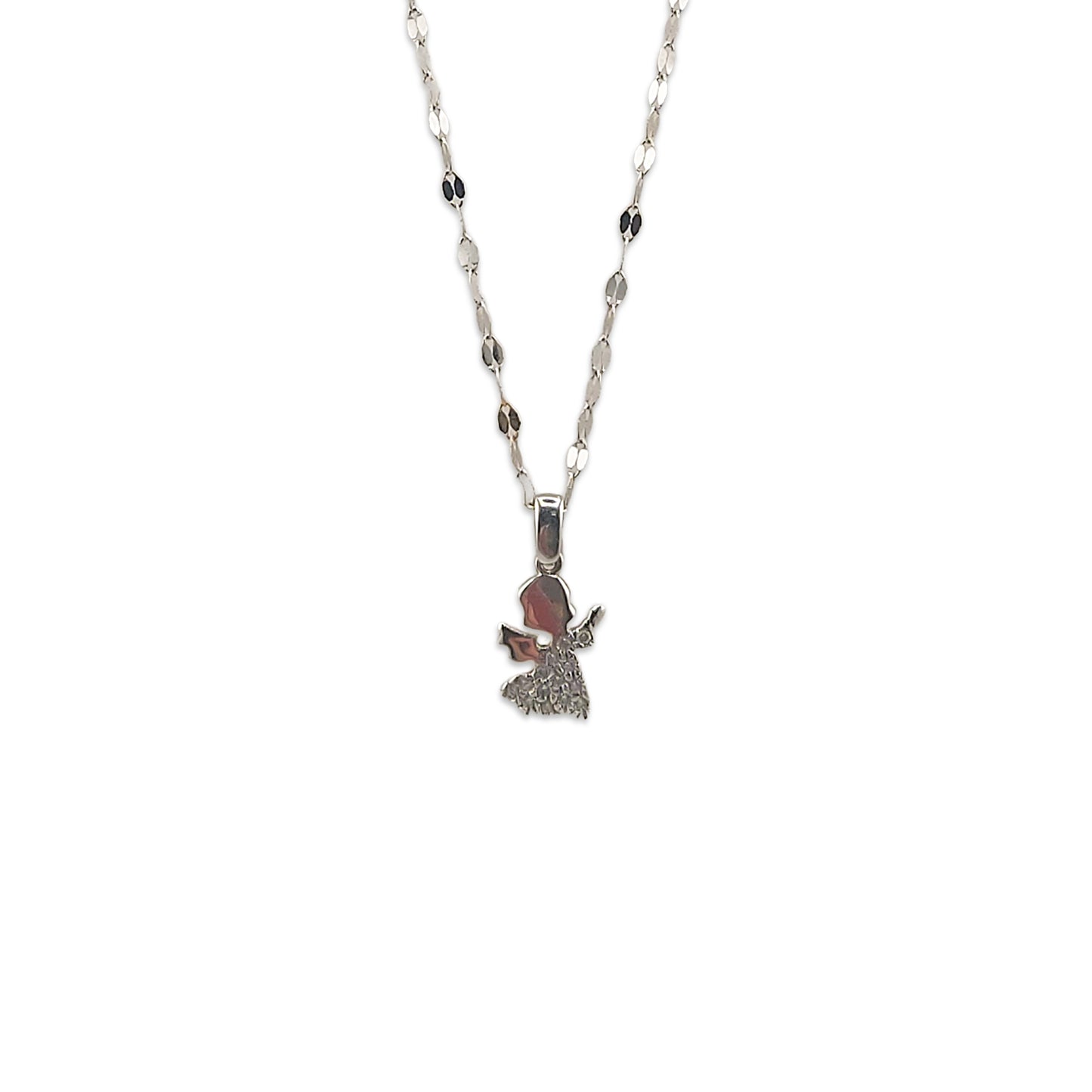 18KT White Gold Designer Chain Pendant 2.17GM – Elegant Modern White Gold Pendant