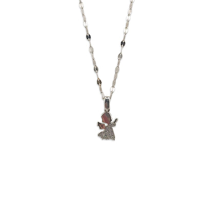 18KT White Gold Designer Chain Pendant 2.17GM – Elegant Modern White Gold Pendant