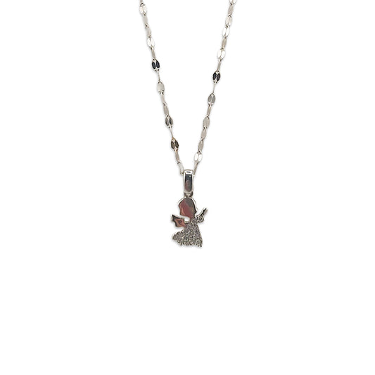 18KT White Gold Designer Chain Pendant 2.17GM – Elegant Modern White Gold Pendant