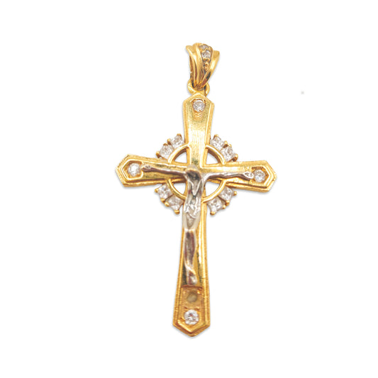 18KT Yellow Gold Jesus Cross Pendant 12.06GM – Luxury Religious Gold Pendant