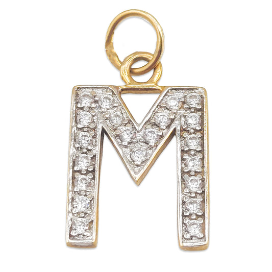 9KT Yellow Gold CZ Letter L Pendant 5.08GM – Cubic Zirconia Initial Gold Pendant