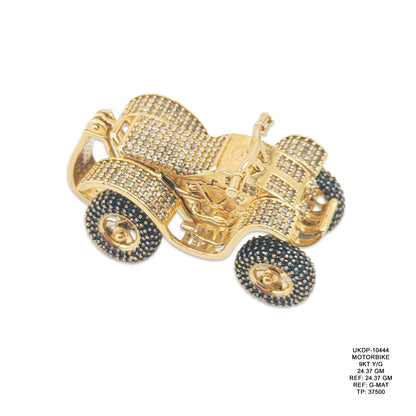 9KT Yellow Gold Motorbike Pendant 24.37GM – Heavy Designer Bike Gold Pendant