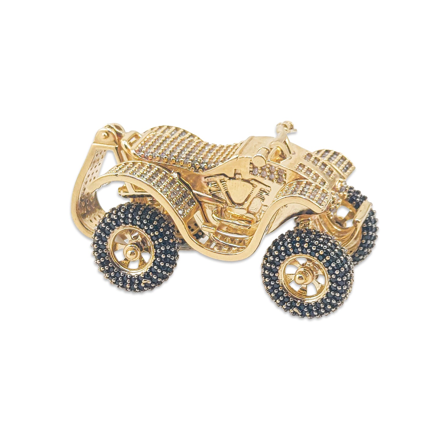 9KT Yellow Gold Motorbike Pendant 24.37GM – Heavy Designer Bike Gold Pendant